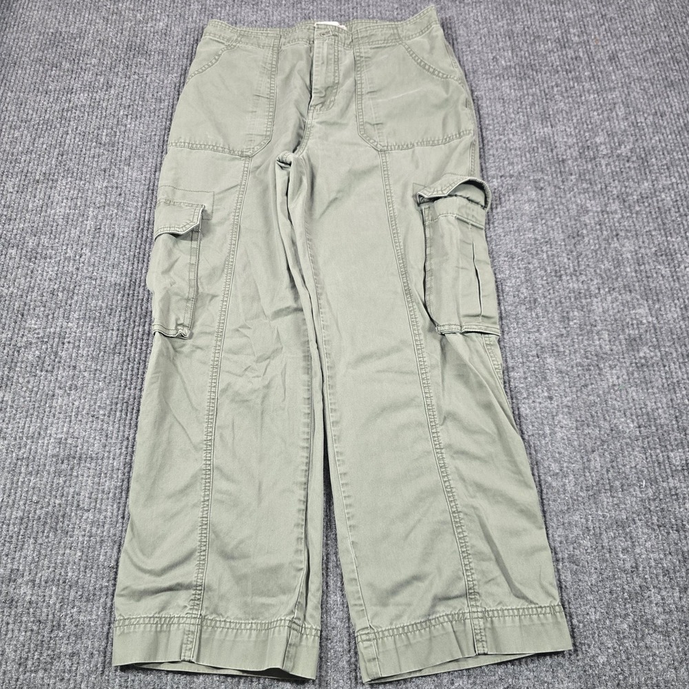 Abercrombie & Fitch Pants Womens 29 Short Green Cargo Straight‎ Twill Pockets - Picture 2 of 14
